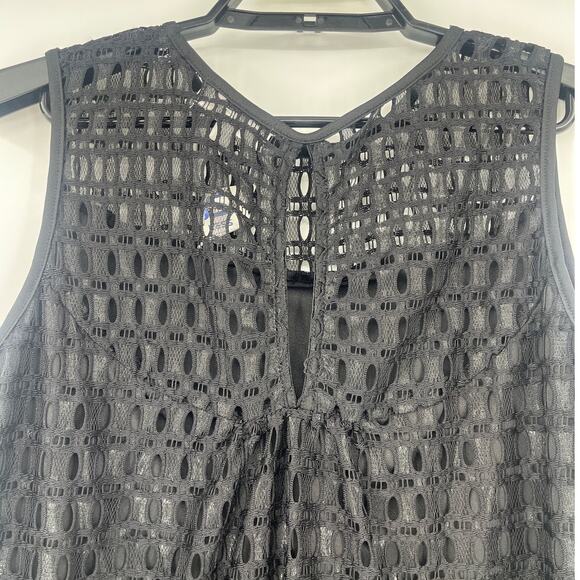 Shannon Ford NY Crochet Lace Womens Top Sz XL Boho Goth Witchy Whimsigoth Black - Picture 7 of 10
